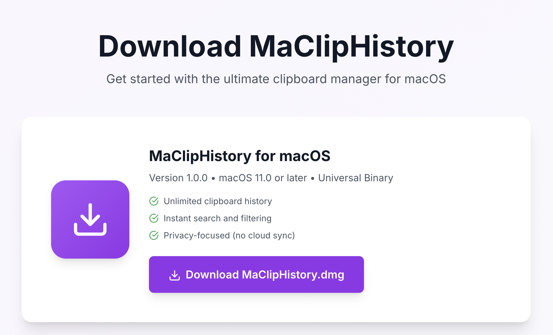 Download MaClipHistory from the website